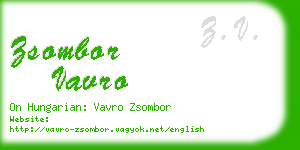 zsombor vavro business card